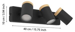 Eglo 300002 - Осветително тяло за баня CONSUMA 3xGU10/3W/230V IP44 черно/бежово