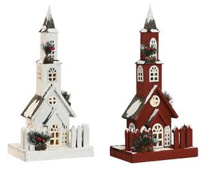 Коледна Украса Home ESPRIT Бял Червен 27 x 18 x 56 cm (2 броя)