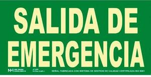 Плакат Archivo 2000 "SALIDA DE EMERGENCIA" PVC 32 x 16 cm