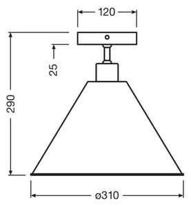 Osram - Плафон PULP 1xE27/9W/230V Ø 31 см