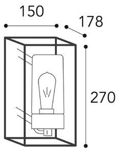 Външно стенно осветление Cubic³ 3365 месинг антик/ясен