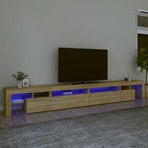 VidaXL ТВ шкаф с LED осветление, дъб сонома, 290x36,5x40 см