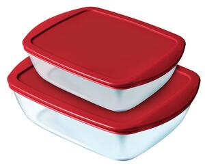 Комплект Кутии за Обяд Pyrex Cook & Store Кристал Червен (2 pcs)