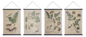 Пластно DKD Home Decor Ботанически растения (4 pcs) (60 x 2 x 90 cm)