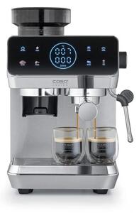 Еспресо машина Caso EspressoGourmet&Grind, 1500W, 20 bar, 1.8 л, Ulka, Pre-infusion, Cold Brew Сензорно управление, Мелачка, Портафилтър, Инокс