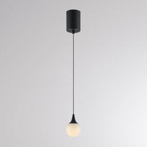 Molto Luce LED висяща лампа ARE, черна, алабастър, Ø 8 см, CCT, DALI, Затъмняване, Черен, Дневна/трапезария, Камък, Модерен, Глобус