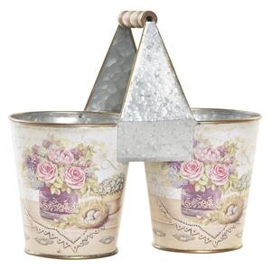 Саксия DKD Home Decor Розов Метал Shabby Chic (24 x 12 x 23 cm)