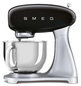 Планетарен миксер Smeg SMF04BLEU, 800W, 4.8 л, 10 скорости, Функция за плавен старт, Крачета против хлъзгане, Черен/Инокс