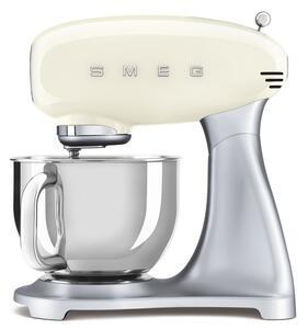 Планетарен миксер Smeg SMF04CREU, 800W, 4.8 л, 10 скорости, Функция за плавен старт, Крачета против хлъзгане, Кремa/Инокс