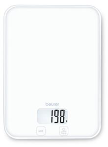 Кухненска везна Beurer KS 19 Pure White, До 5 кг, ТАРА, Сензорно управление, LCD, Стъкло, Ултратънка, Бял