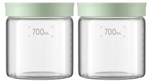Бурканчета за съхранение на храни и подправки BUYDEEM CS1014-CG, 2x700 ml, Подходящи за фурна и микровълнова, Без BPA, Зелен