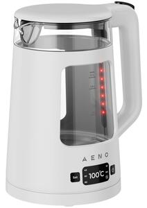 Електрическа кана AENO EK6 AEK0006, 2200W, 1.7 л, 40-100°C, STRIX, LED, Двойна стена, Филтър, 360° основа, Бял