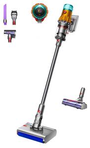 Вертикална прахосмукачка Dyson V12s Detect Slim Submarine 485350-01, 140AW, 0.35 л, 60 мин, Сухо/мокро, 3 режима, HEPA, Сензор за прах, Хигиенично изпразване, LCD с данни в реално време, Никел/жълт