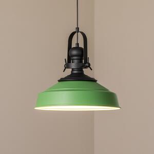 Opviq Висяща лампа Craft, зелена, метал, Ø 41 cm, E27, Затъмняване, Зелен, Кухня, Метал, Индустриален дизайн
