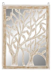 Декорация за стена DKD Home Decor Огледало Дърво Бял Дървен MDF (45 x 2,5 x 65 cm)