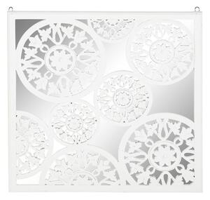 Декорация за стена DKD Home Decor Огледало Бял Дървен MDF (90 x 1,5 x 90 cm)