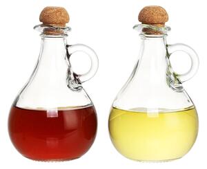 Oil and Vinegar Set DKD Home Decor Кристал Прозрачен Kорк 2 Части (9 x 9 x 14,5 cm) (230 ml)