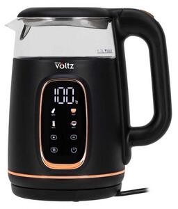 Електрическа кана Oliver Voltz OV51230AF, 2200W, 1.7 л, 4 режима, 13 темп. настройки, LCD дисплей, Сензорен контрол, Черен/Розово злато