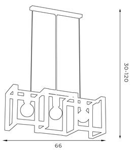 Полилей на верижка KARTEL 3xE27/60W/230V
