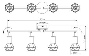 Globo 54802S-4 - Прожектор, луна XARA 4xE14/40W/230V