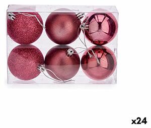 Christmas Balls Set Розов PVC (Ø 8 cm) (24 броя)