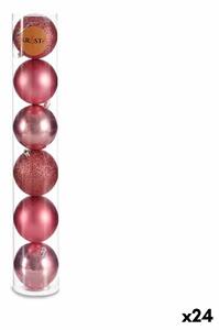 Christmas Balls Set Розов Пластмаса (8 x 9 x 8 cm) (24 броя)