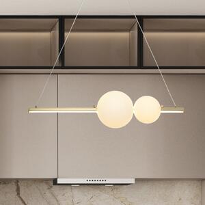 Zambelis LED висяща лампа 22108, златиста, дължина 62 см, метал/стъкло, с регулиране на, Затъмняване, Злато / месинг, Дневна/трапезария, Алуминий, Модерен