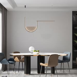 Zambelis LED висяща лампа 23170, сиво/черно, 101 см, стъкло/метал, CCT, Затъмняване, Черен, Дневна/трапезария, Алуминий, Модерен