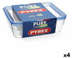 Херметическа Кутия за Обяд Pyrex Pure Glass Прозрачен Cтъкло (2,6 L) (4 броя)