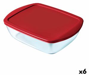 Херметическа Кутия за Обяд Pyrex Cook & store Червен Cтъкло (400 ml) (6 броя)