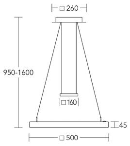 HerzBlut LED висящо осветление Leonora, дърво, 50 cm, с възможност за димиране