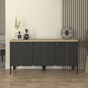 Педро меламинов конзола в антрацит - цвят рота дъб 150x45x75см
