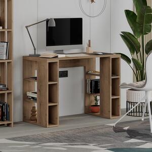 Учебна маса Colmar от меламин в светъл орехов цвят 106x50x75см