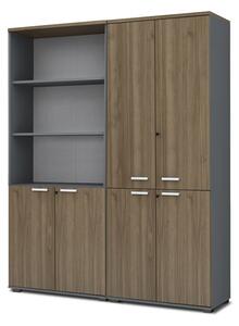 Venturo TopMebel меламинова офис библиотека с врати в антрацит - орех цвят 160x40x200cm