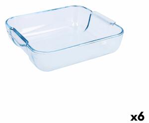 Поднос за сервиране Pyrex Classic Квадратек Прозрачен Cтъкло 25 x 22 x 6 cm (6 броя)