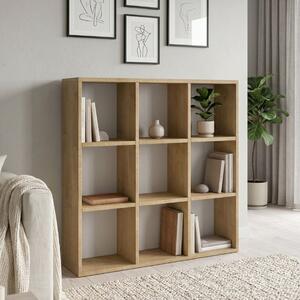 Куб меламинов рафт за книги в сапфирен дъбов цвят 90x30x90см