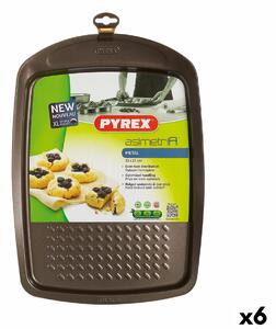 Форма за Печене Pyrex Asimetria Квадратен Черен Метал 33 x 25 cm (6 броя)