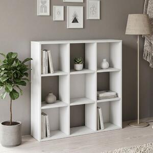 Куб меламинов рафт за книги в бял цвят 90x30x90см