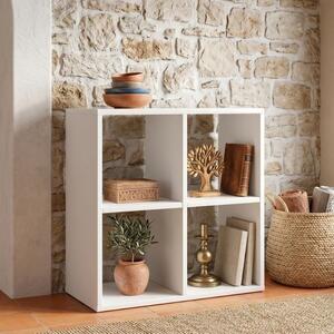 Куб меламинов рафт за книги в бял цвят 60x30x60см
