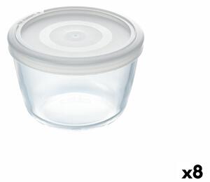 Кръгла Кутия за Обяд с Капак Pyrex Cook & Freeze 12 x 12 x 9 cm 600 ml Прозрачен Силикон Cтъкло (8 броя)