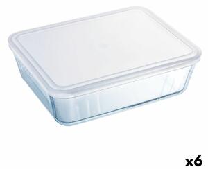 Правоъгълна Кутия за Обяд с Капак Pyrex Cook & Freeze 19 x 14 x 5 cm 800 ml Прозрачен Силикон Cтъкло (6 броя)