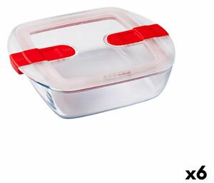 Херметическа Кутия за Обяд Pyrex Cook & Heat Червен 1 L 20 x 17 x 6 cm Cтъкло (6 броя)