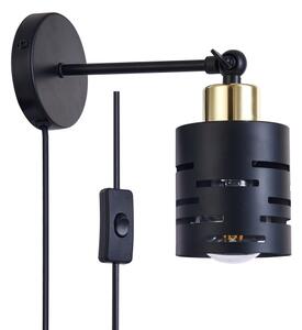 Стенно точково осветително тяло с ключ ELEN 1xE27/35W/230V черно/златно
