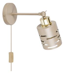 Настенно точково осветително тяло с ключ ELEN 1xE27/35W/230V бежово/златно