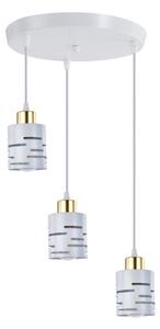 Полилей с кабелно окачване ELEN 3xE27/35W/230V, диаметър 29 см, бял/златен