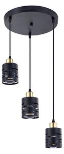 Полилей на кабел ELEN 3xE27/35W/230V Ø 29 см черно/златисто