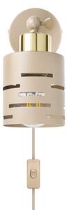 Настенно точково осветително тяло с ключ ELEN 1xE27/35W/230V бежово/златно