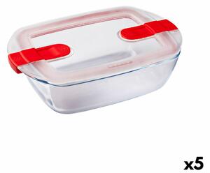 Херметическа Кутия за Обяд Pyrex Cook&heat 1,1 L 24 x 15,5 x 7 cm Прозрачен Cтъкло (5 броя)