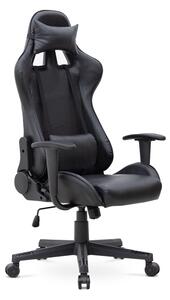 Офис игрално столче Alonso от PU кожа в черен цвят 67x70x125/135см