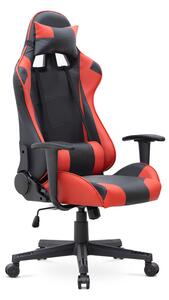 Офис игрално столче Alonso от PU кожа в червен - черен цвят 67x70x125/135см